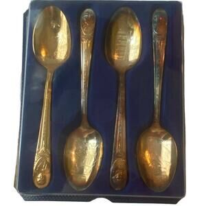 WM Rogers Spoons Silver Plate Presidential Commemorative Vintage Set of 4